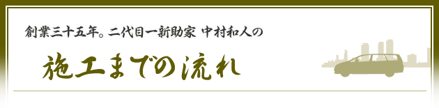 創業三十五年。二代目一新助家 中村和人の施工までの流れ